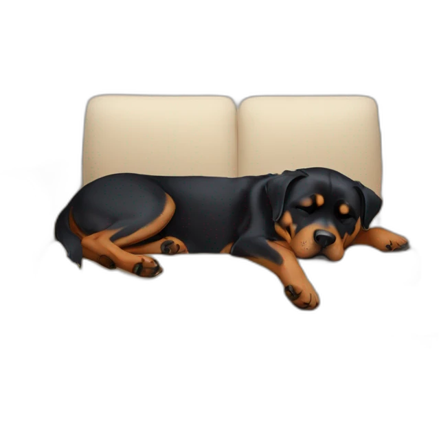 Rottweiler sleeping on top of couch emoji