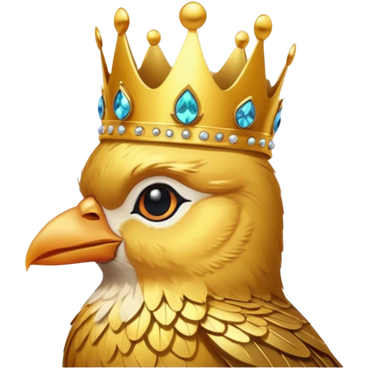 bird with crown and earrings single vibrant colour  emoji