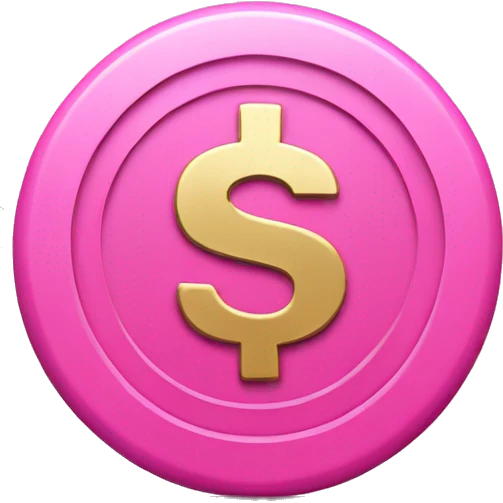 Pink coin with dollar sign on it emoji