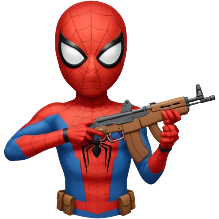 Spider-Man holding an AK-47 emoji