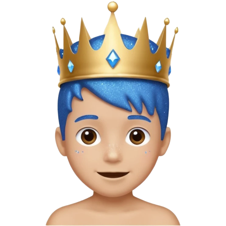 blue Boy happy glitter blue crown emoji