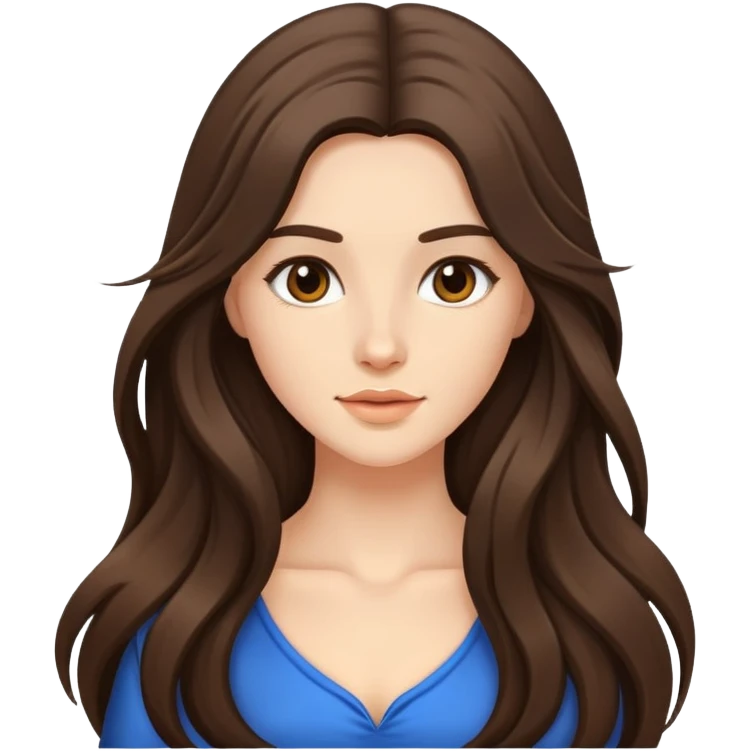Brunette model with long flowing hair emoji