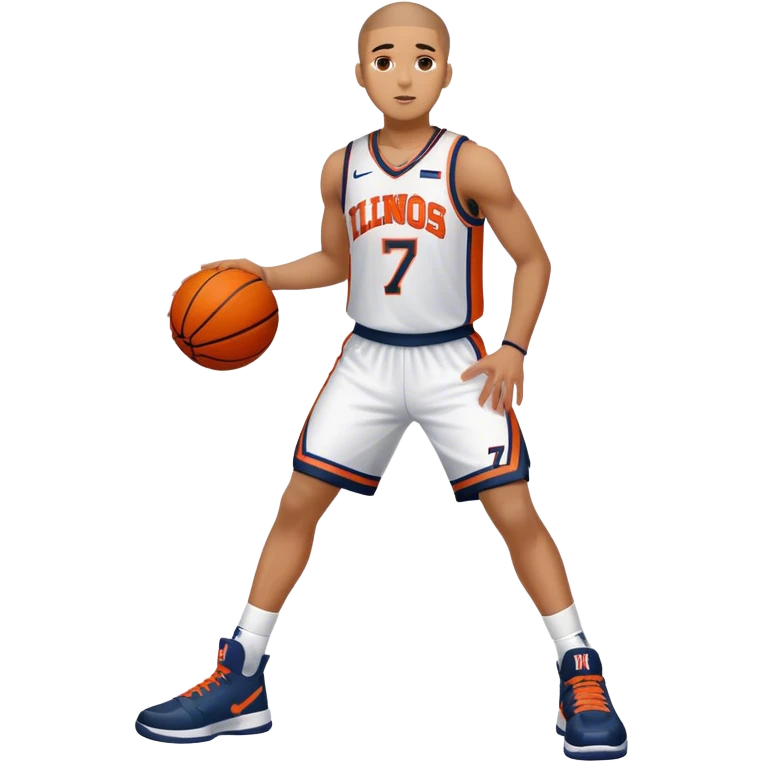 Will Riley Illinois basketball #7 mulatto full body shot emoji