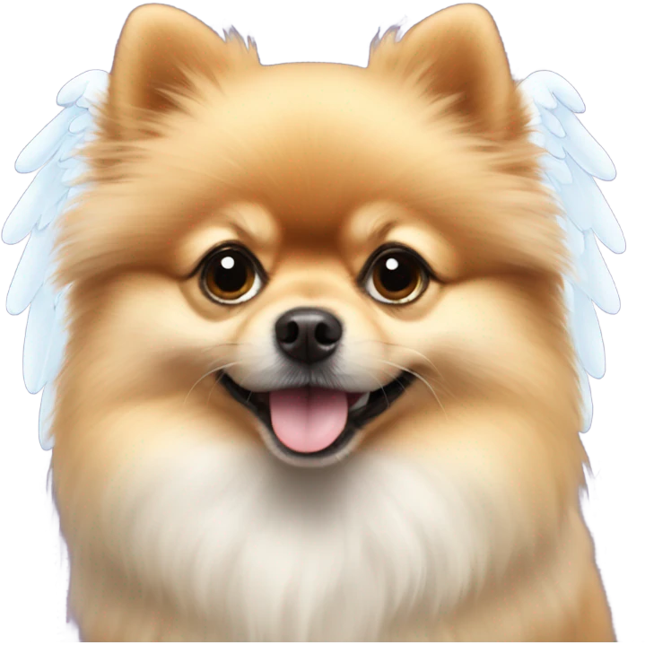 pomeranian with angel wings emoji
