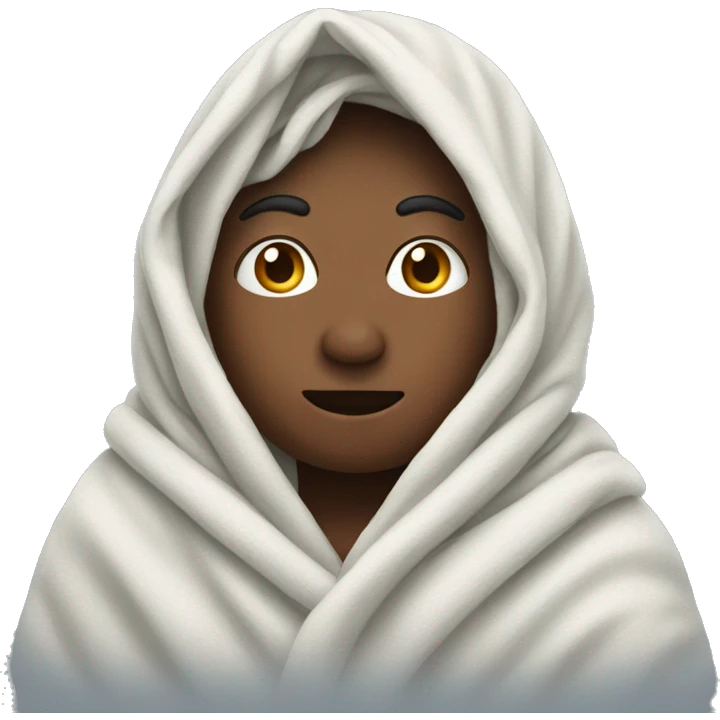Person wrapped in a blanket emoji