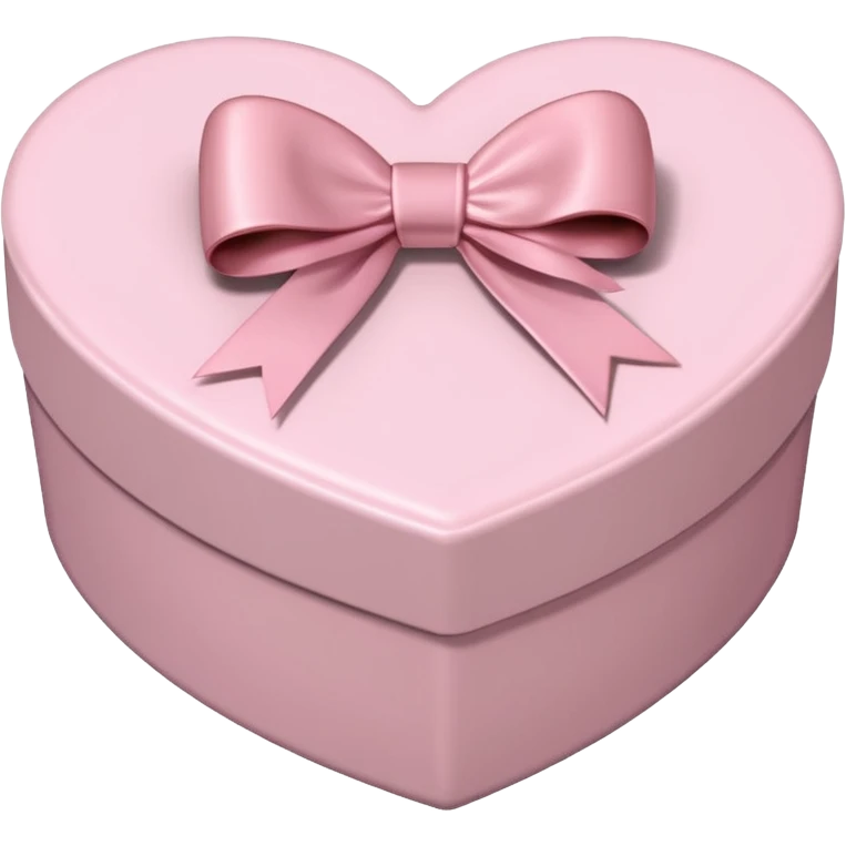 pale pink heart box, pale pink bow, filled with chocolates inside emoji