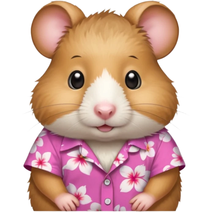 hamster, wearing pink aloha shirt. emoji