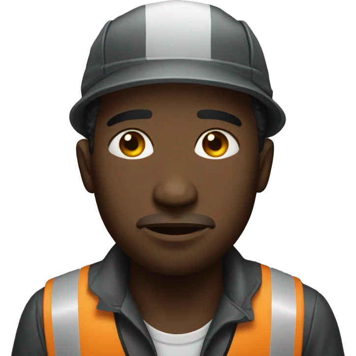 A black sad field worker emoji