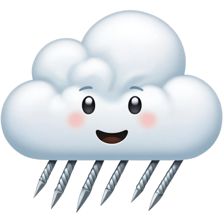A cloud with nails  emoji