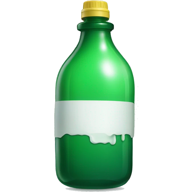 Green bottle with text drip emoji
