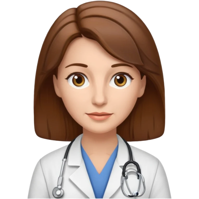 brown hair caucasian female physician older emoji
