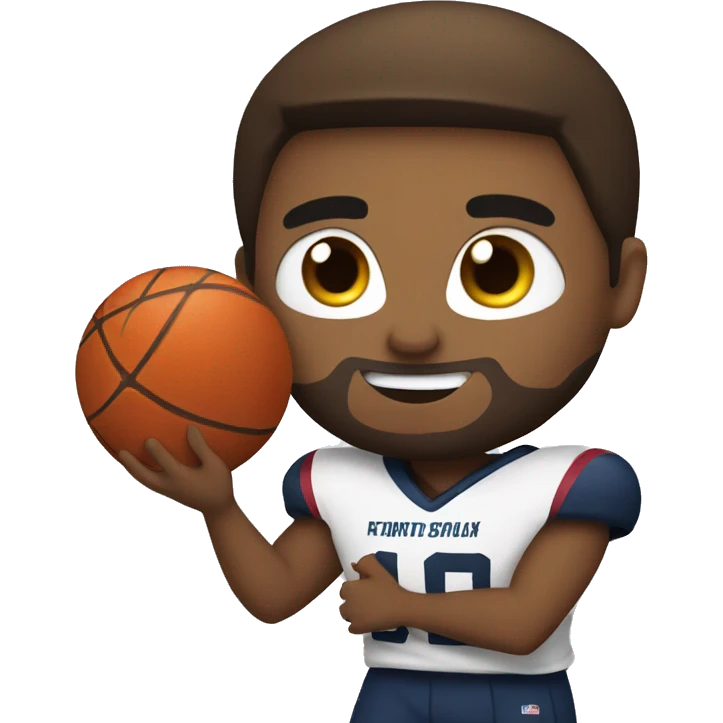 Football player holding a basketball emoji