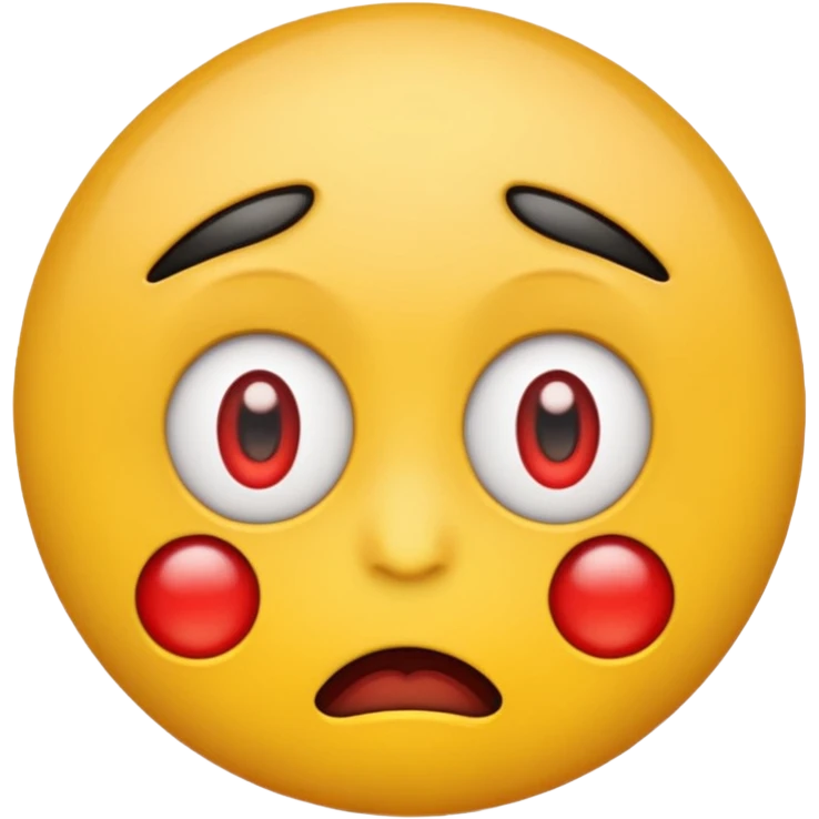 Exhausted emoji with red eyes emoji
