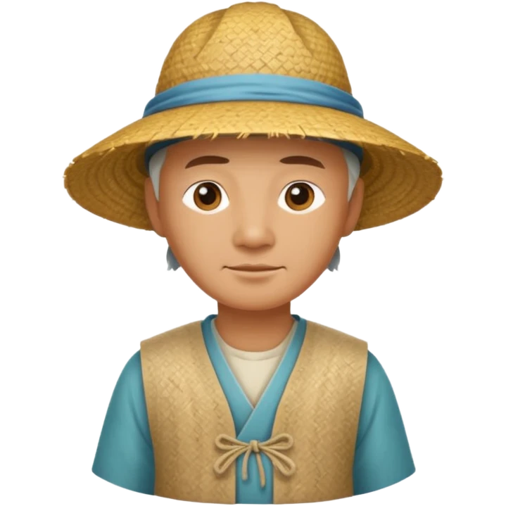 china ancient man, farmer emoji