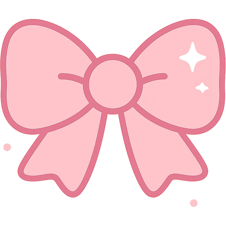 pink bow with sparkles emoji