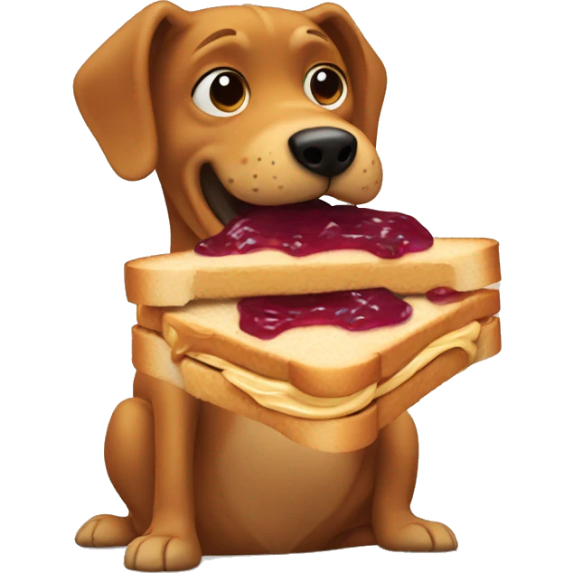 Dog eating peanut butter and jelly sandwich  emoji