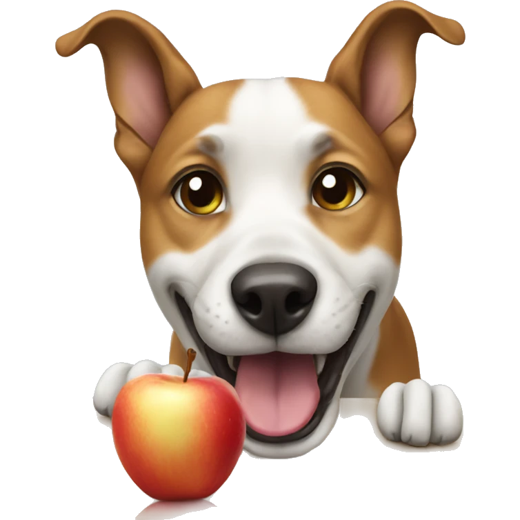 Dog eating apple emoji