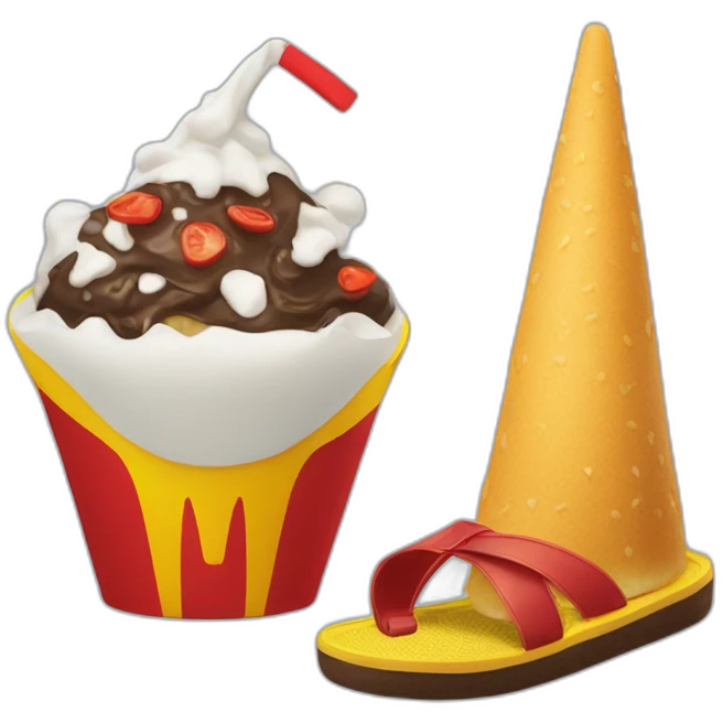 McDonald's cone and flip flops emoji