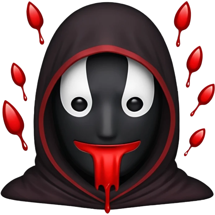 blood emoji with NO FACE ; that is a mix or red & black emoji
