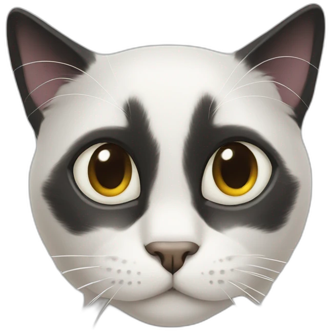 Black cat white nose emoji