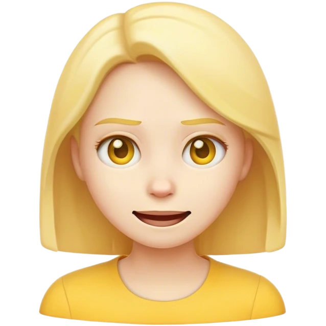 Yellow female emoji that is struggling to smile emoji