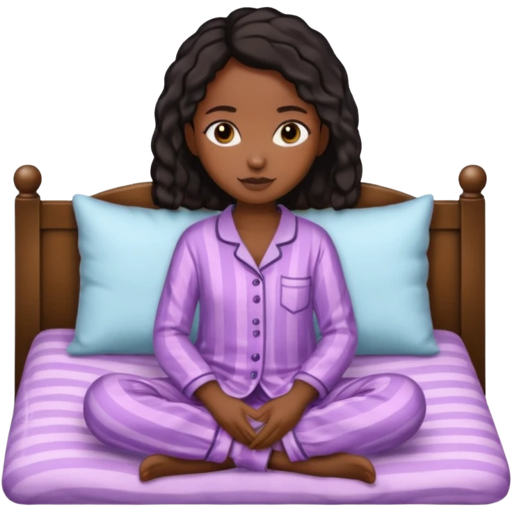 Black girl in pyjamas
 emoji