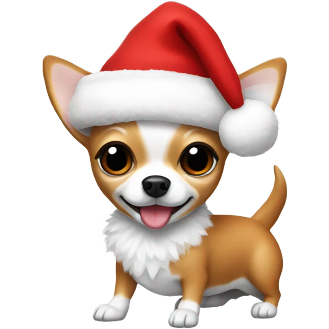 Chihuahua with Santa Claus suit emoji
