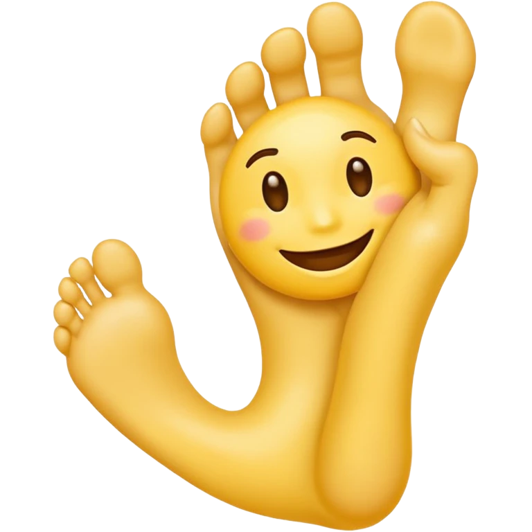 yellow emoji smelling and holding foot emoji