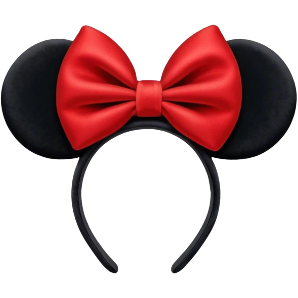 Minnie Mouse Ears in black with a red bow emoji