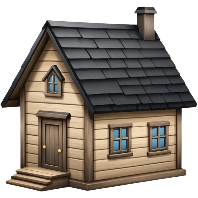 Black-roofed house emoji