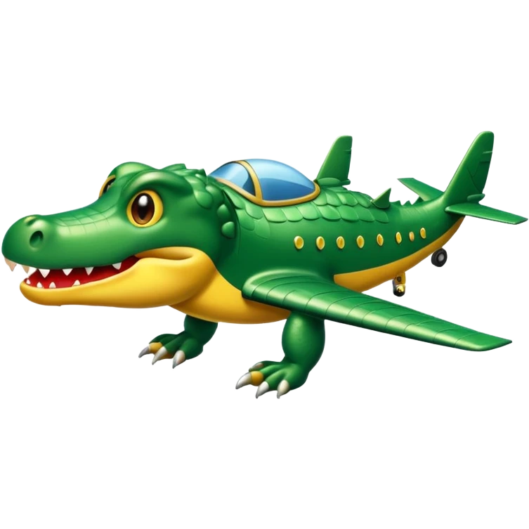 Cocodrilo combinado con avión emoji