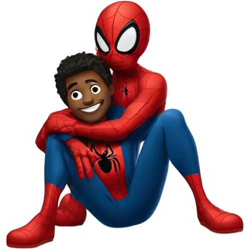  Spider-man hugging with mickey mouse emoji