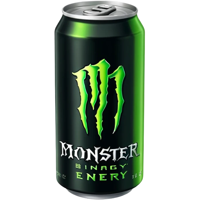 Monster energy Black can with green logo  emoji