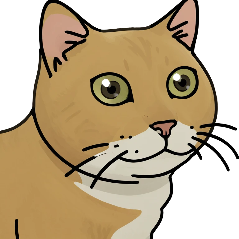 A cat on a rainbow emoji
