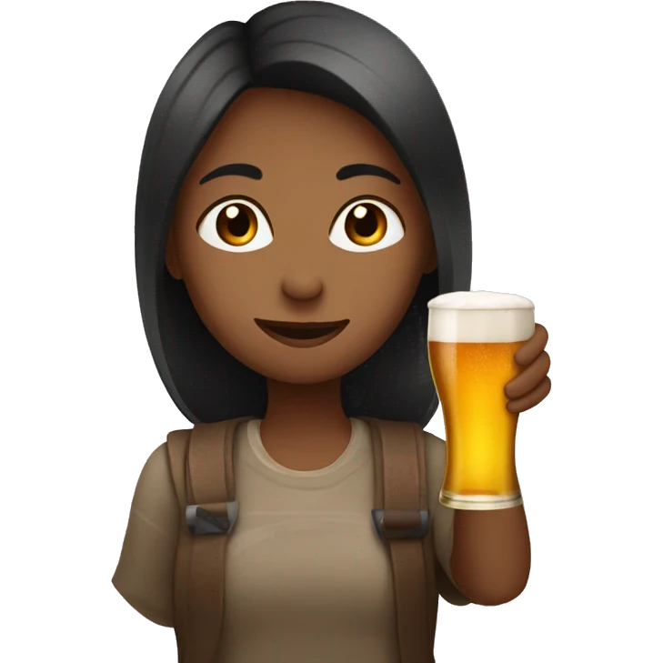 girl drinking alcohol free beer emoji