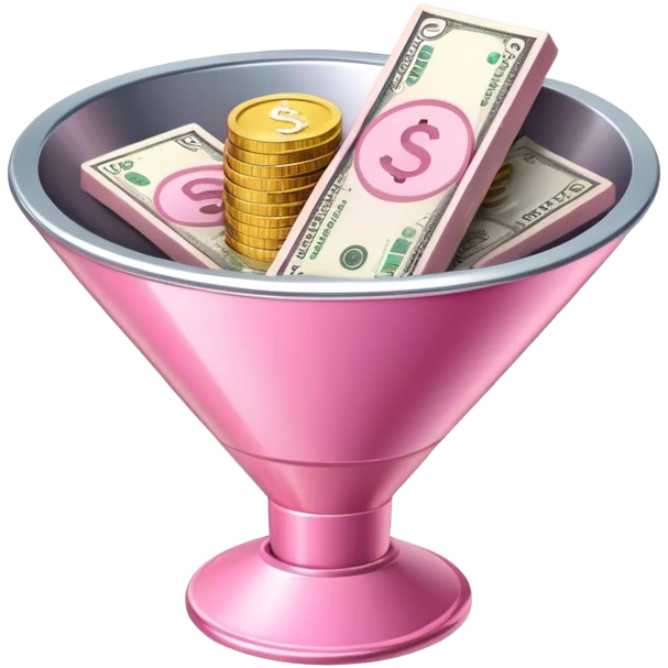 pink money in the sales funnel emoji