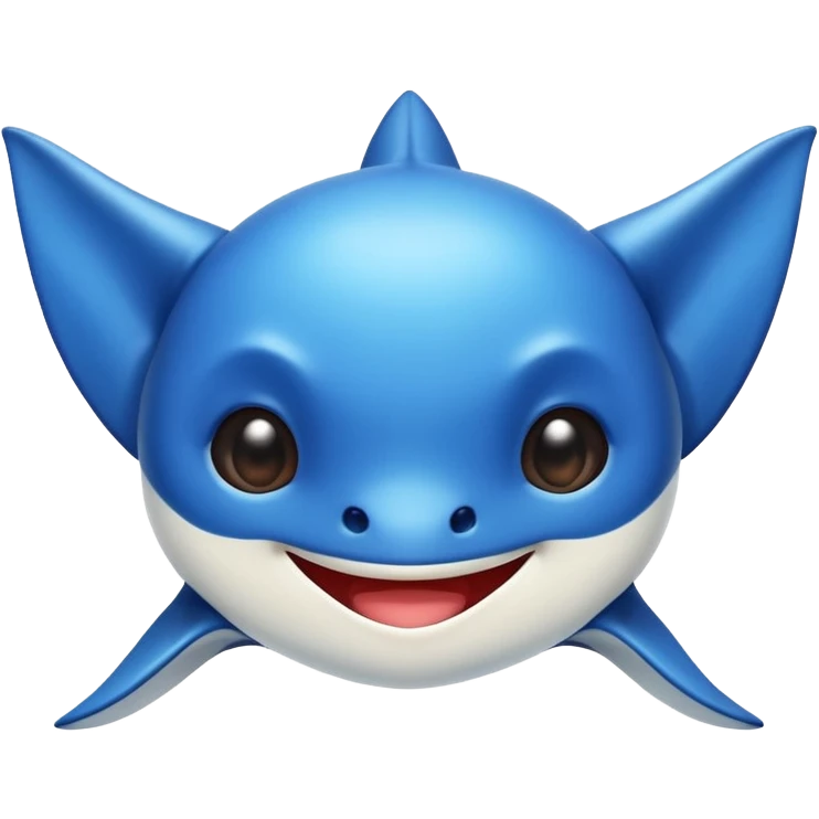 cute smiling manta ray apple emoji style emoji