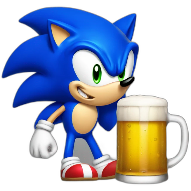 Sonic qui boit une bière emoji