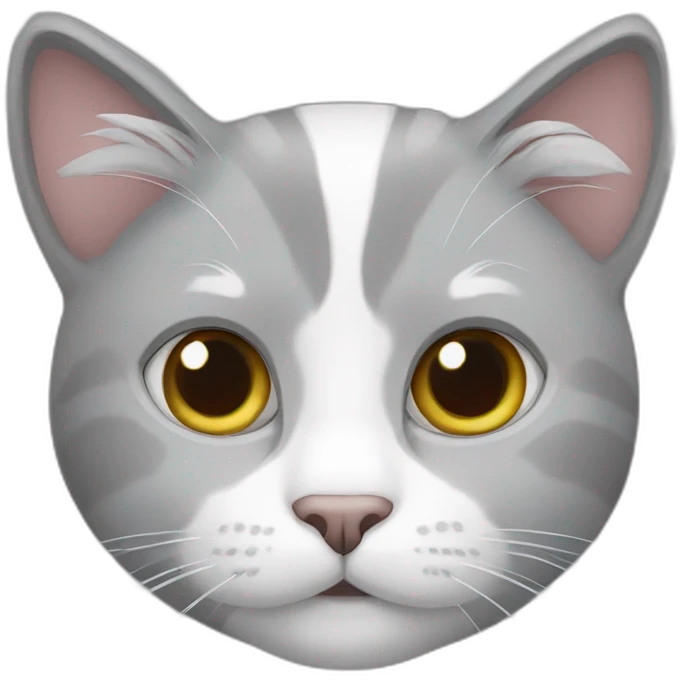 Grey and white cat emoji