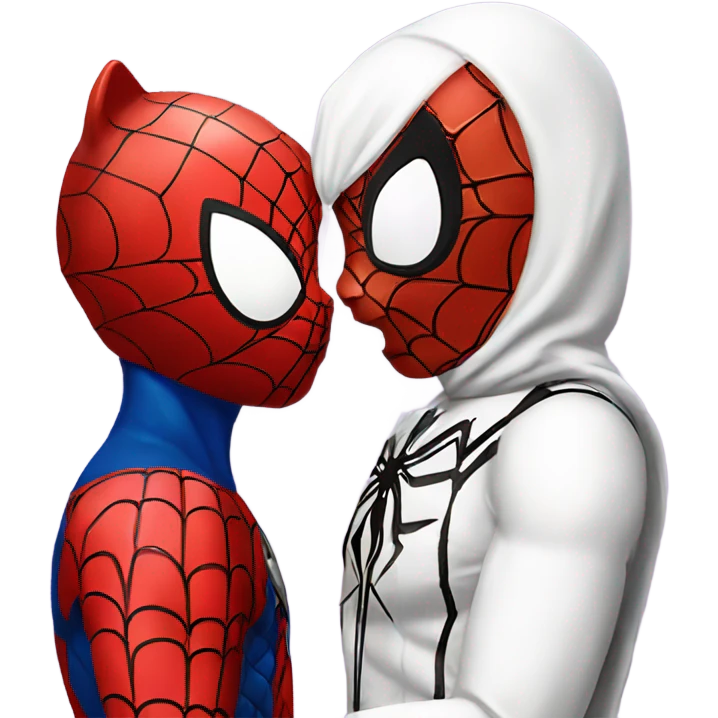 Hello kitty kissing spider man  emoji