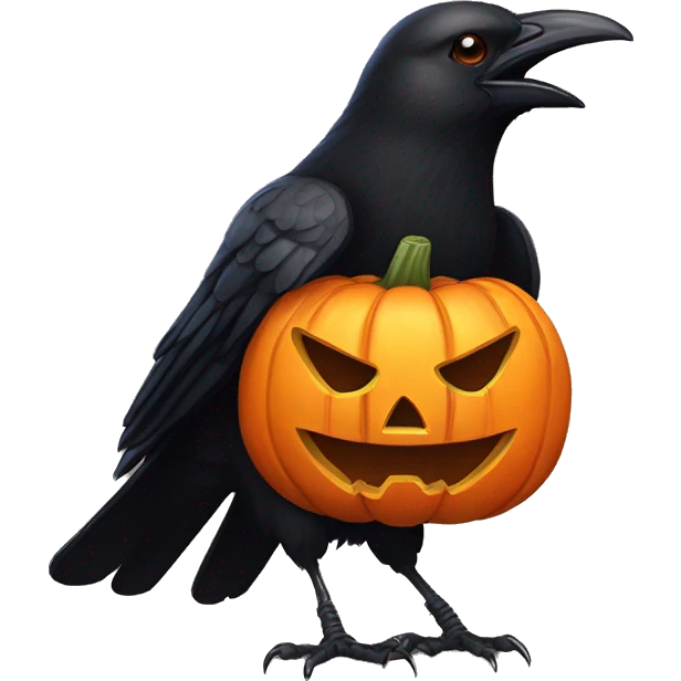 Jack o lantern crow emoji