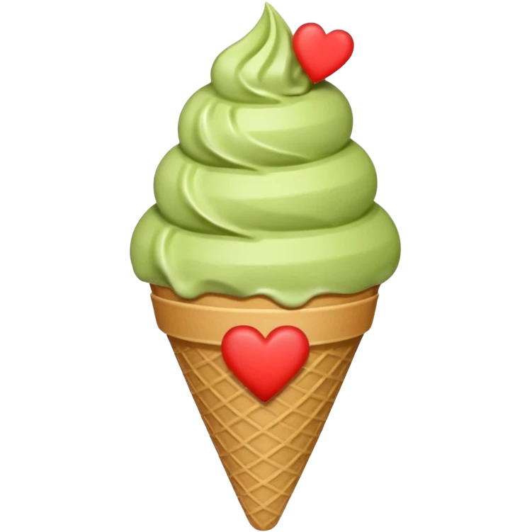 heart shape matcha ice cream heart cone heart heart heart emoji