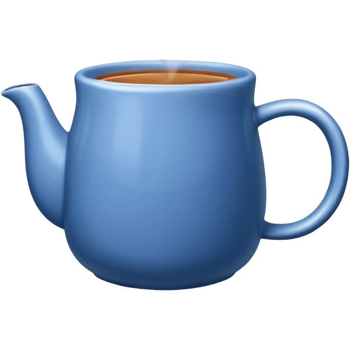 visibly steaming plain blue mug of tea emoji