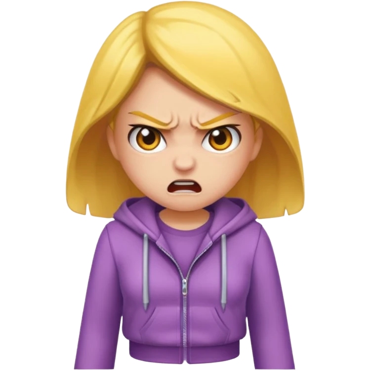 Angry girl with clothes emoji