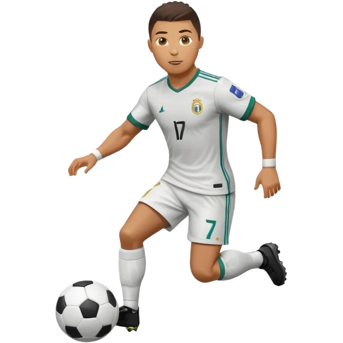 Ronaldo dribbling with a football emoji