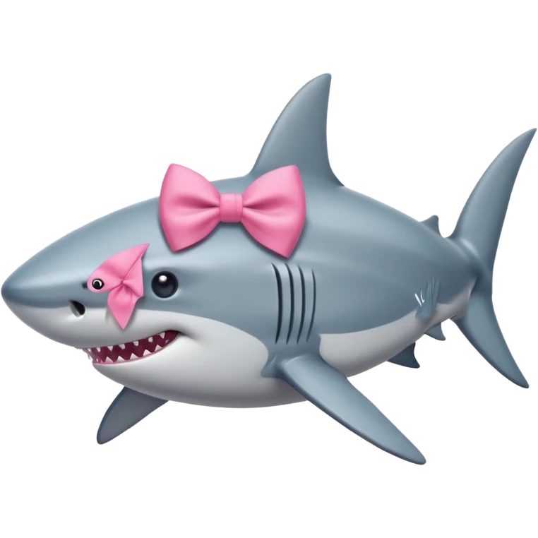 Shark with a pink bow on its head emoji