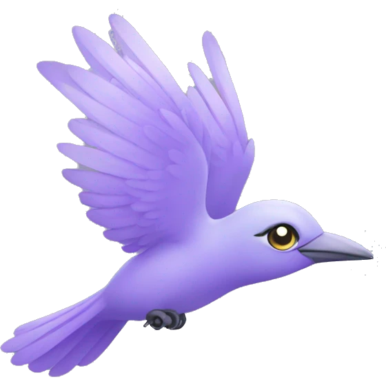 a lilac bird flying emoji