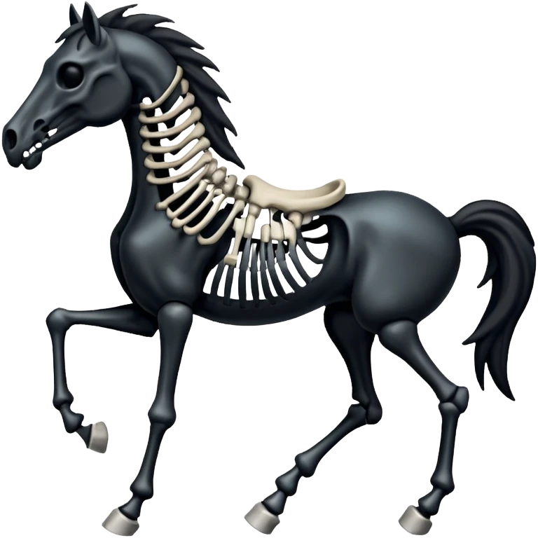 Black skeleton horse emoji