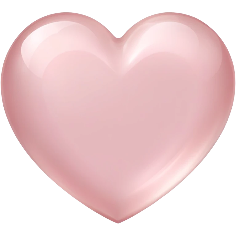 Rose quartz heart with soft pink color and smooth polished surface showing gentle translucency emoji