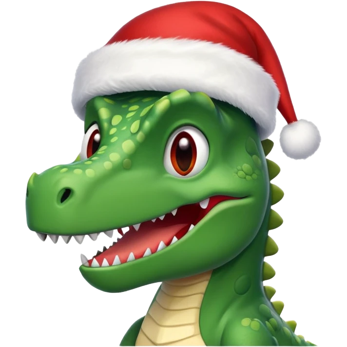 Dinosaur wearing Christmas hat  emoji